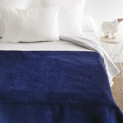 Couvertures>Camif TOISON D'OR Couverture 100% laine Woolmark 500g Volta - - 180 x 240 cm Marine/Myosotis