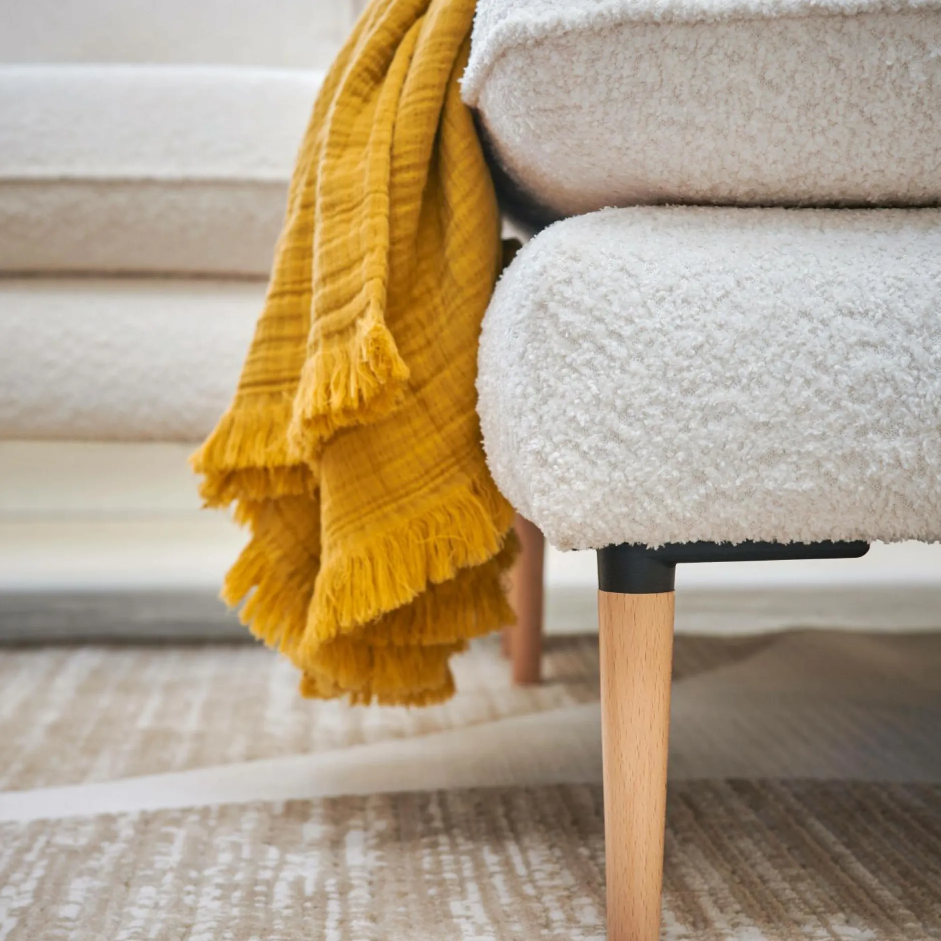 Plaids|Plaids>Camif TOISON D'OR Plaid gaze de coton Brehat - Miel