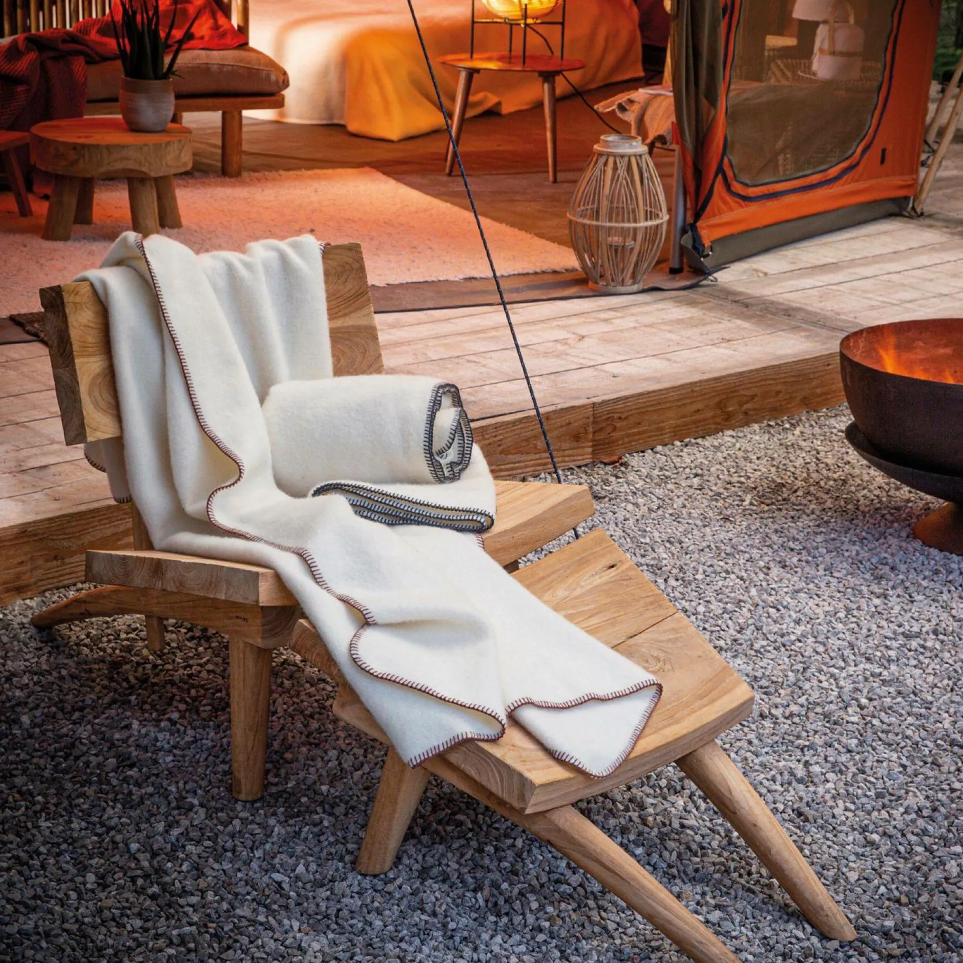 Plaids|Plaids>Camif TOISON D'OR Plaid laine Aspen - - 180 x 240 cm Fil gris