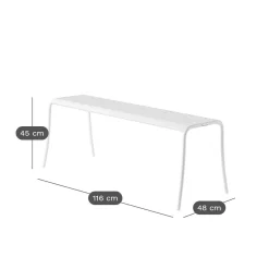 Bancs De Jardin></noscript>Camif TOLIX Banc lames Patio - Blanc Pur