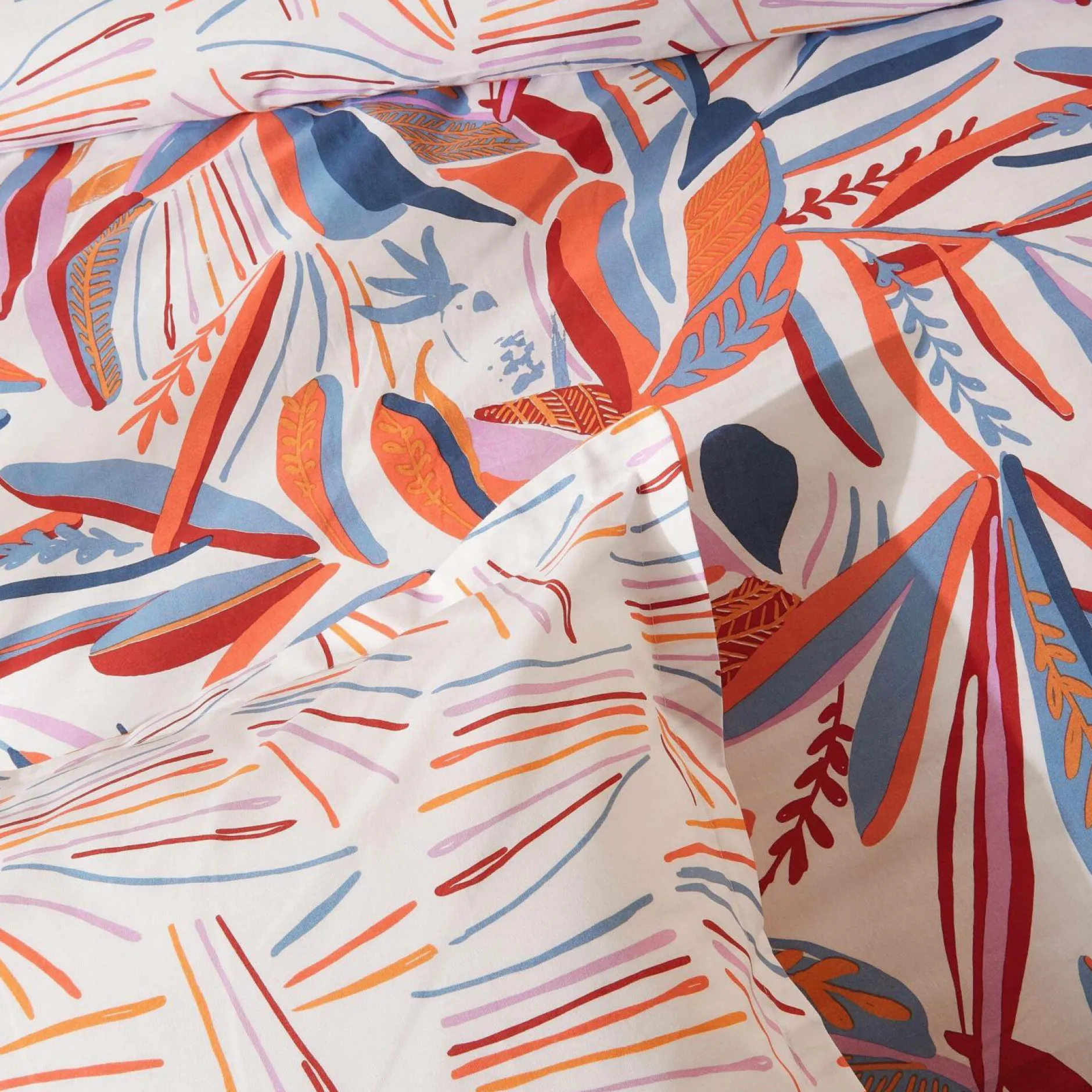 Taies D'Oreiller>Camif TRADILINGE Taie oreiller coton Perroquet Salsa - 50 x 70 cm