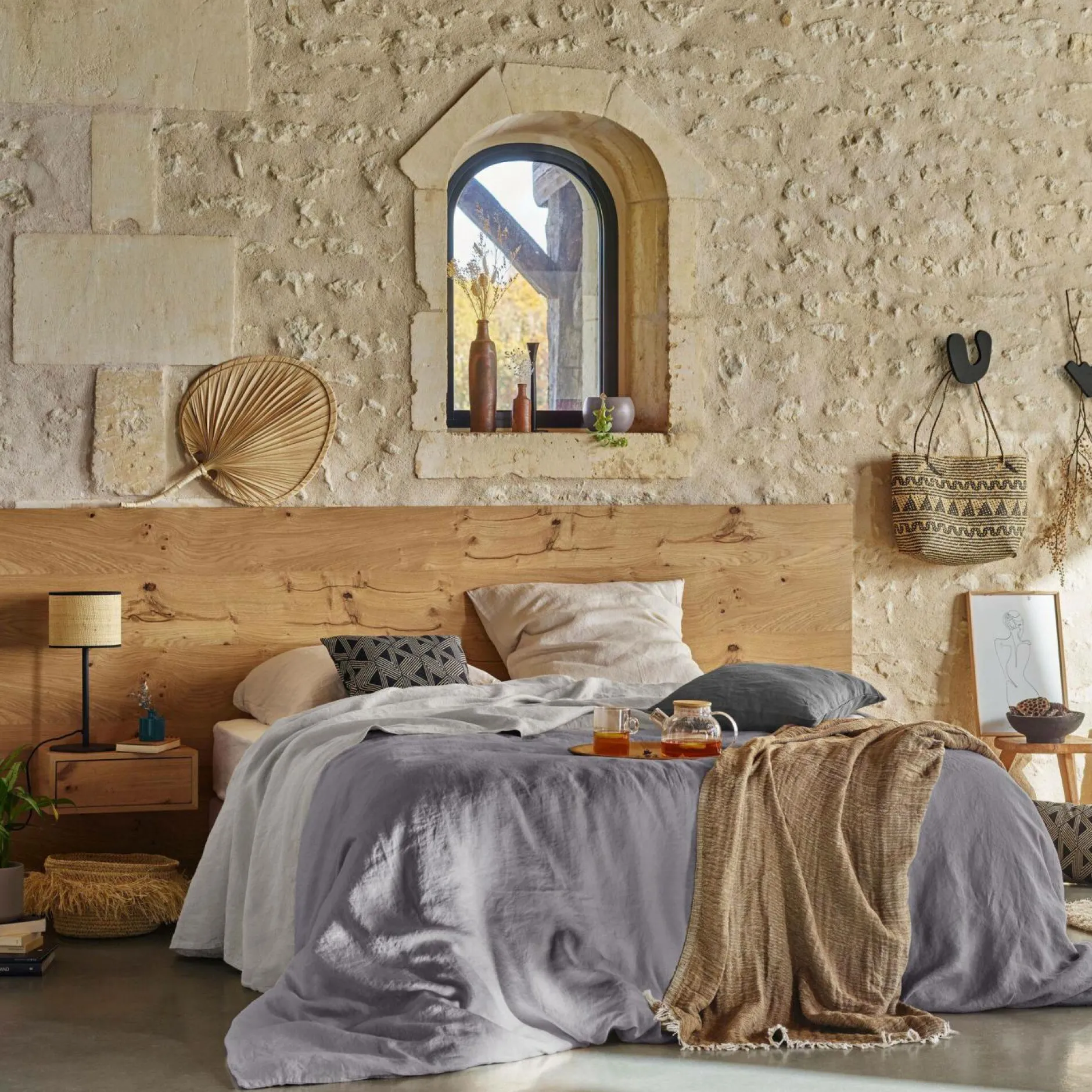 Draps>Camif VENT DU SUD Drap lin lavé Salomé - - 270 x 300 cm Brume