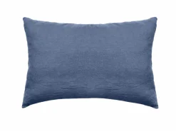 Taies D'Oreiller>Camif VENT DU SUD Taie d'oreiller lin lavé Salomé - - Taie d'oreiller 50 x 70 cm Bleu Indigo