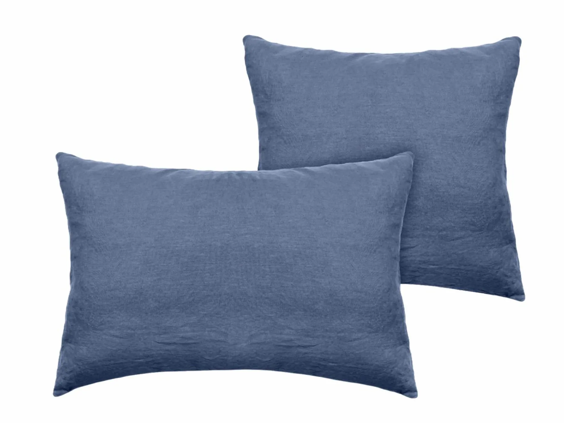 Taies D'Oreiller>Camif VENT DU SUD Taie d'oreiller lin lavé Salomé - - Taie d'oreiller 50 x 70 cm Bleu Indigo