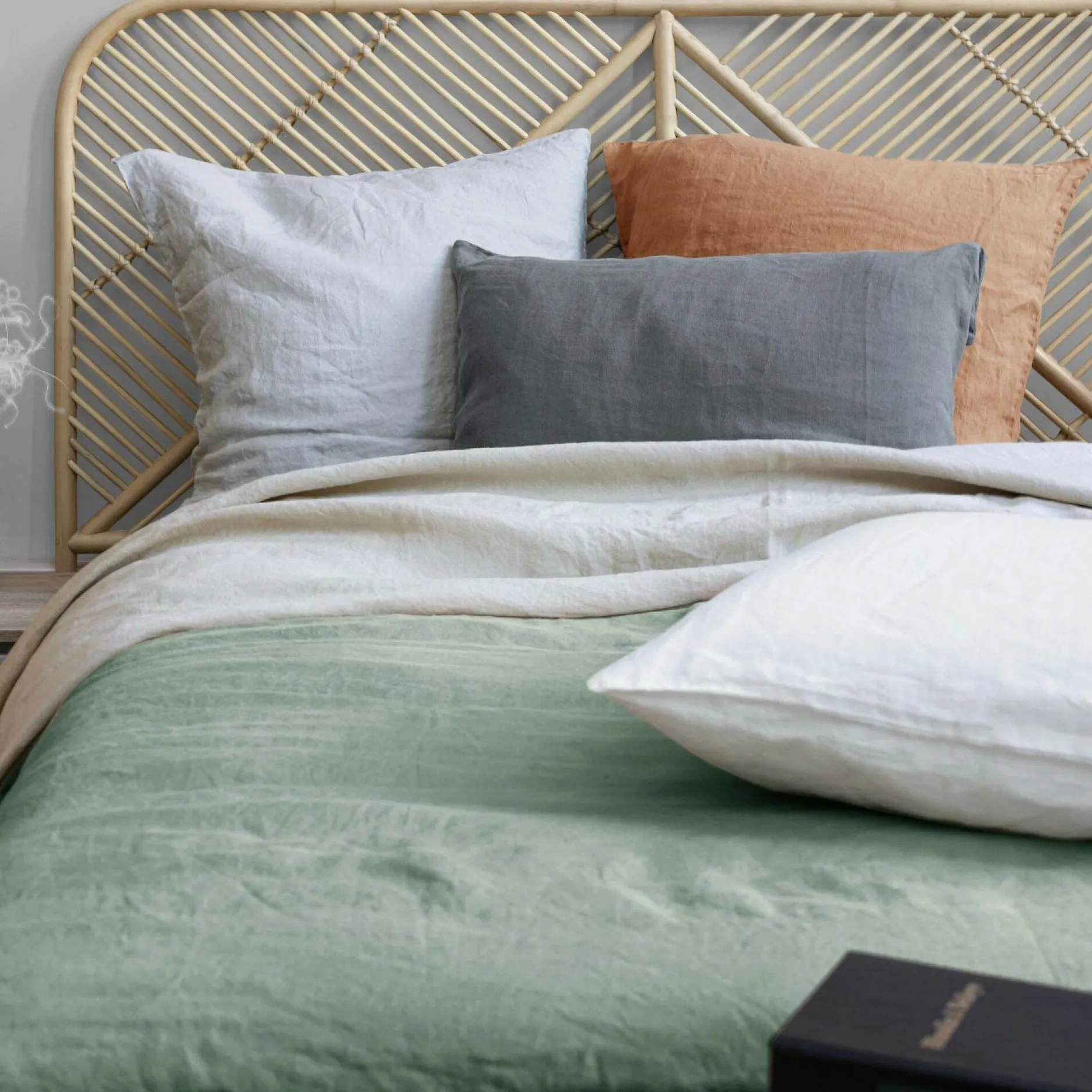 Housses De Couette>Camif VIVARAISE Housse de couette chanvre Kala - - 260 x 240 cm Sauge