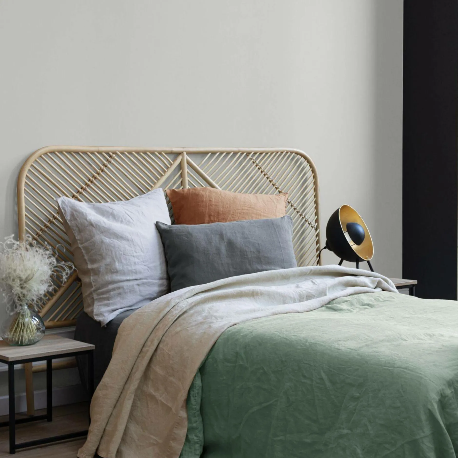 Housses De Couette>Camif VIVARAISE Housse de couette chanvre Kala - - 240 x 220 cm Sauge